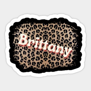 Brittany Name on Leopard Sticker